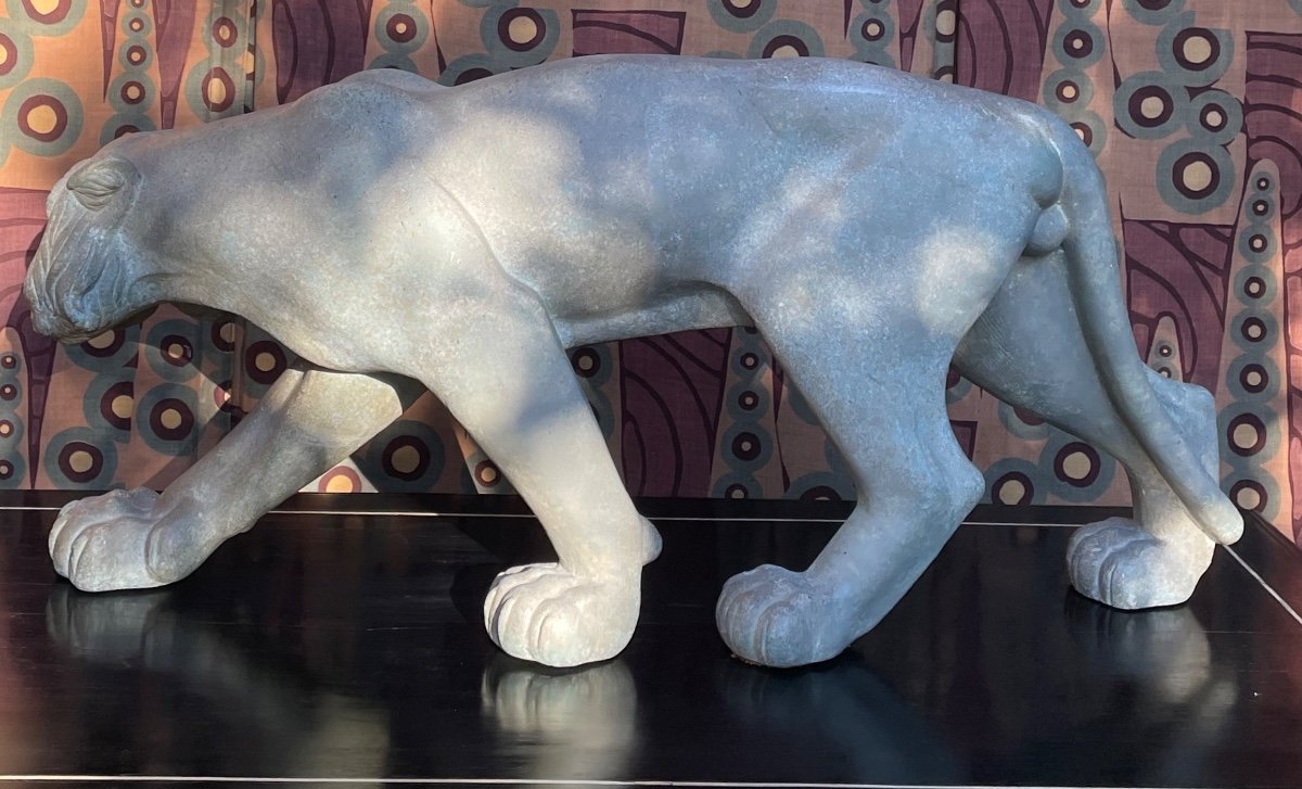 Walking Tiger In Terracotta Riccardo Scarpa Art Deco 1930 Feline Sculpture  -photo-7