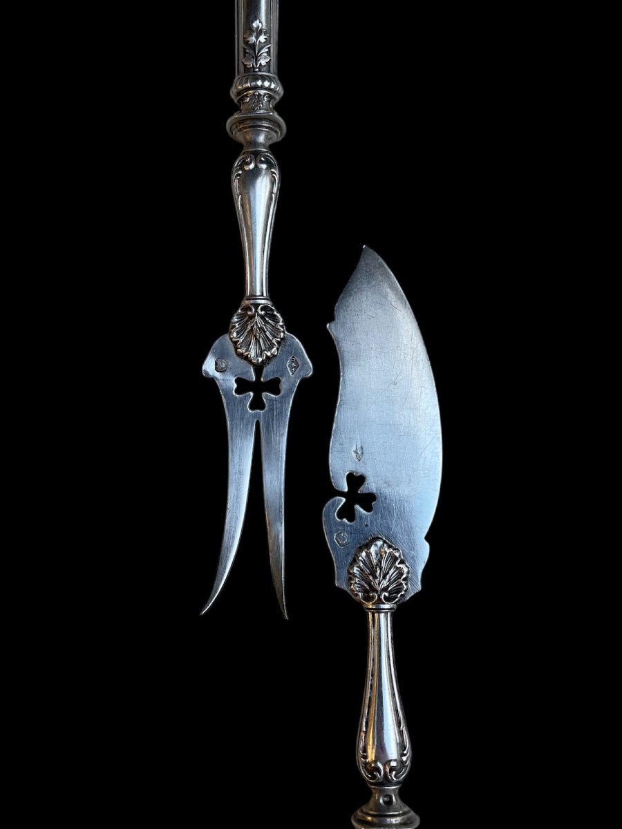 Solid Silver Hors-d'œuvre Set By The Silversmith Alphonse Debain, Minerva Hallmark  -photo-2