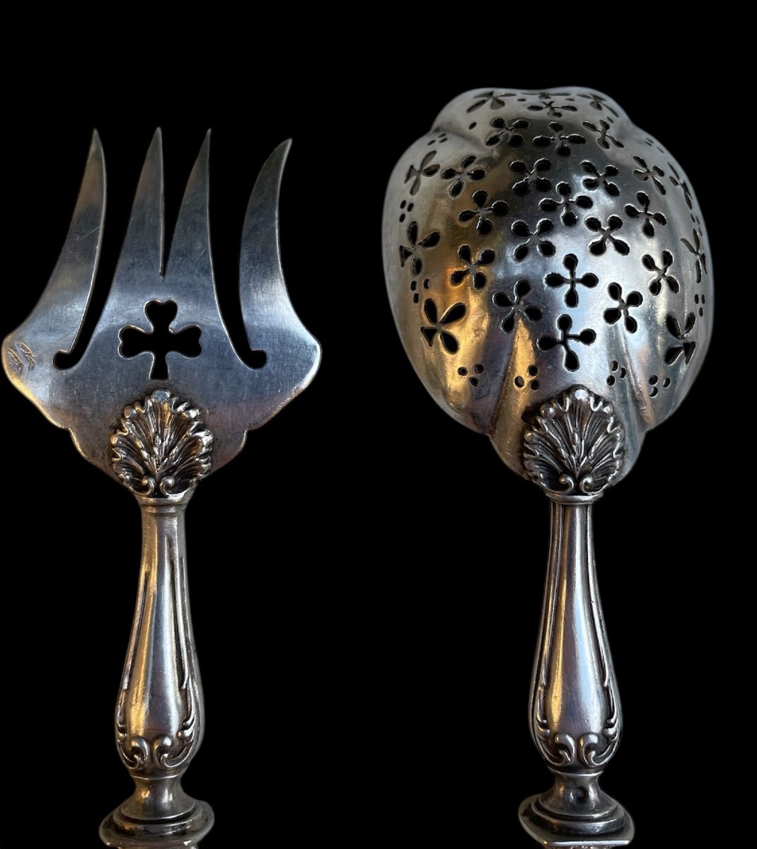 Solid Silver Hors-d'œuvre Set By The Silversmith Alphonse Debain, Minerva Hallmark  -photo-7