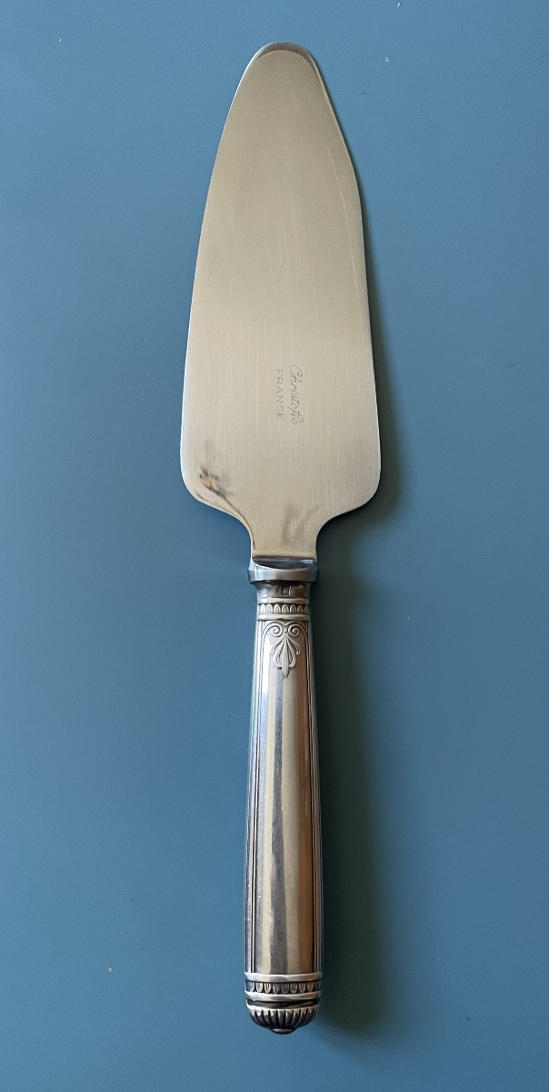 Cake Server From Maison Christofle, Malmaison Model In Silver-plated Metal, Silverware-photo-2