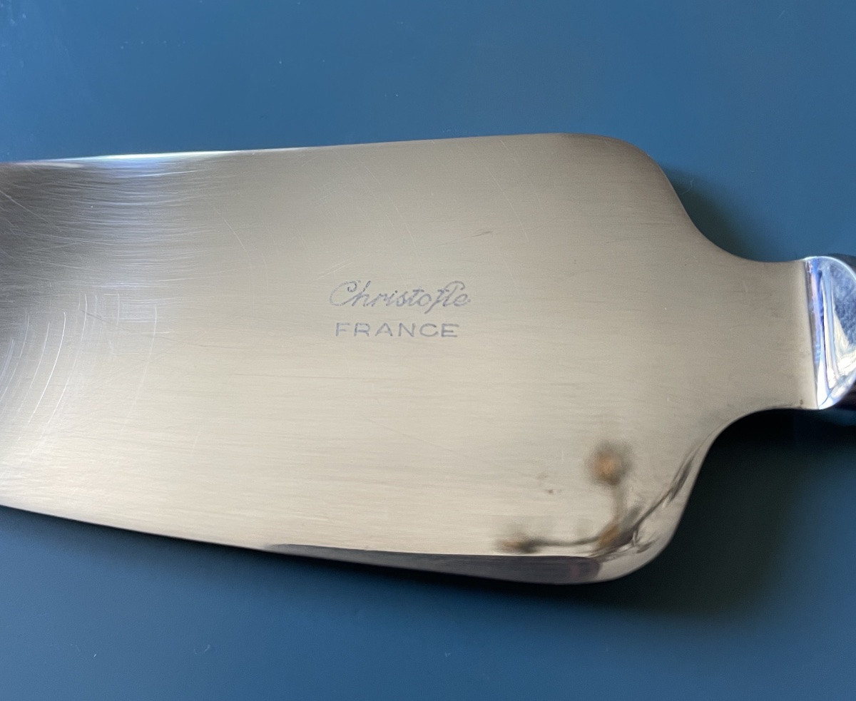 Cake Server From Maison Christofle, Malmaison Model In Silver-plated Metal, Silverware-photo-4