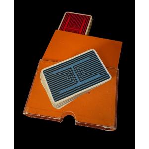 SET DE 2 JEUX DE BRIDGE DE 54 CARTES  DE LA MAISON HERMÈS CARTES À JOUER DRAEGER FRÈRES 