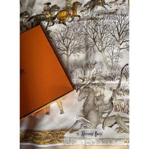 CARRÉ HERMÈS L'HIVER PAR LEDOUX FOULARD EN SOIE MAISON HERMÈS  