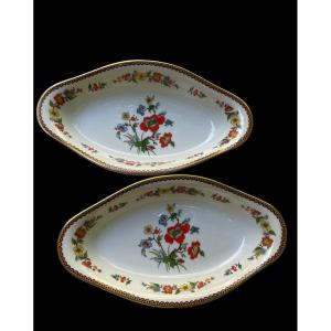 Pair Of Limoges Porcelain Raviars From The House Of Raynaud Vieux Chine Porcelain France 