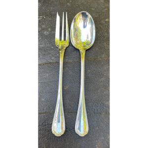 Cake Server From Maison Christofle Spatours Model In Silver Metal With Double Threads