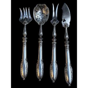 Solid Silver Hors-d'œuvre Set By The Silversmith Alphonse Debain, Minerva Hallmark  