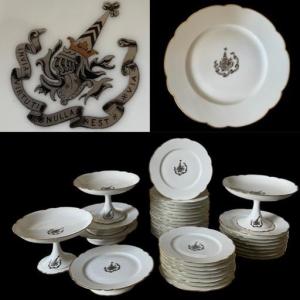  Porcelain Dinner Service d'Affry Family Crest Crown Aristocracy Nobility 