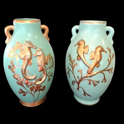 Pair Of Earthenware Vases From Sainte Radegonde