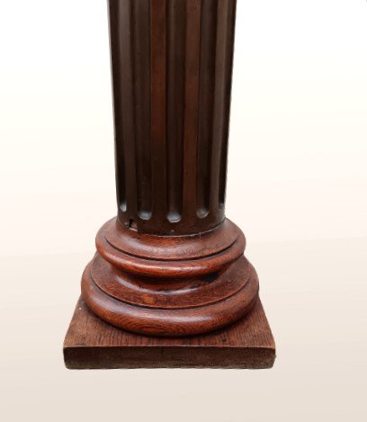 Louis XVI Style Sheath Column In Patinated Metal-photo-3