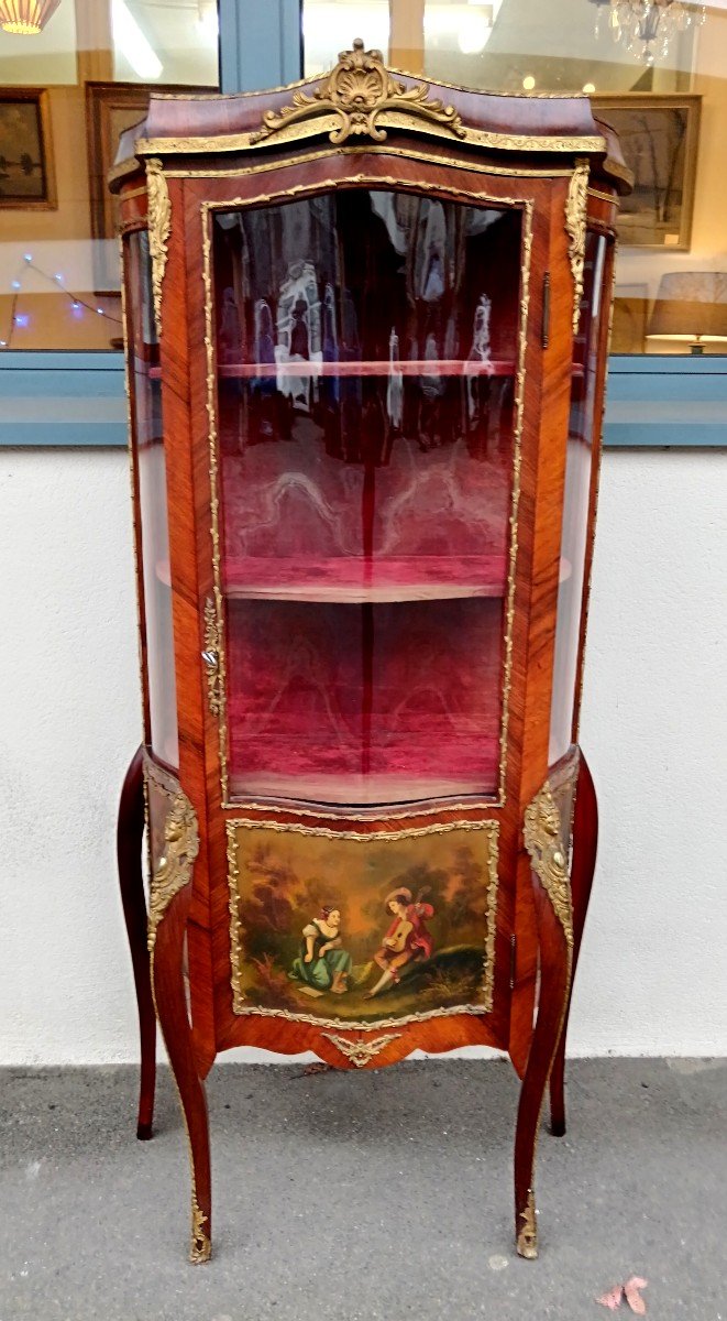 Vitrine Galbée Au Venis Martin Fin 19e Siècle