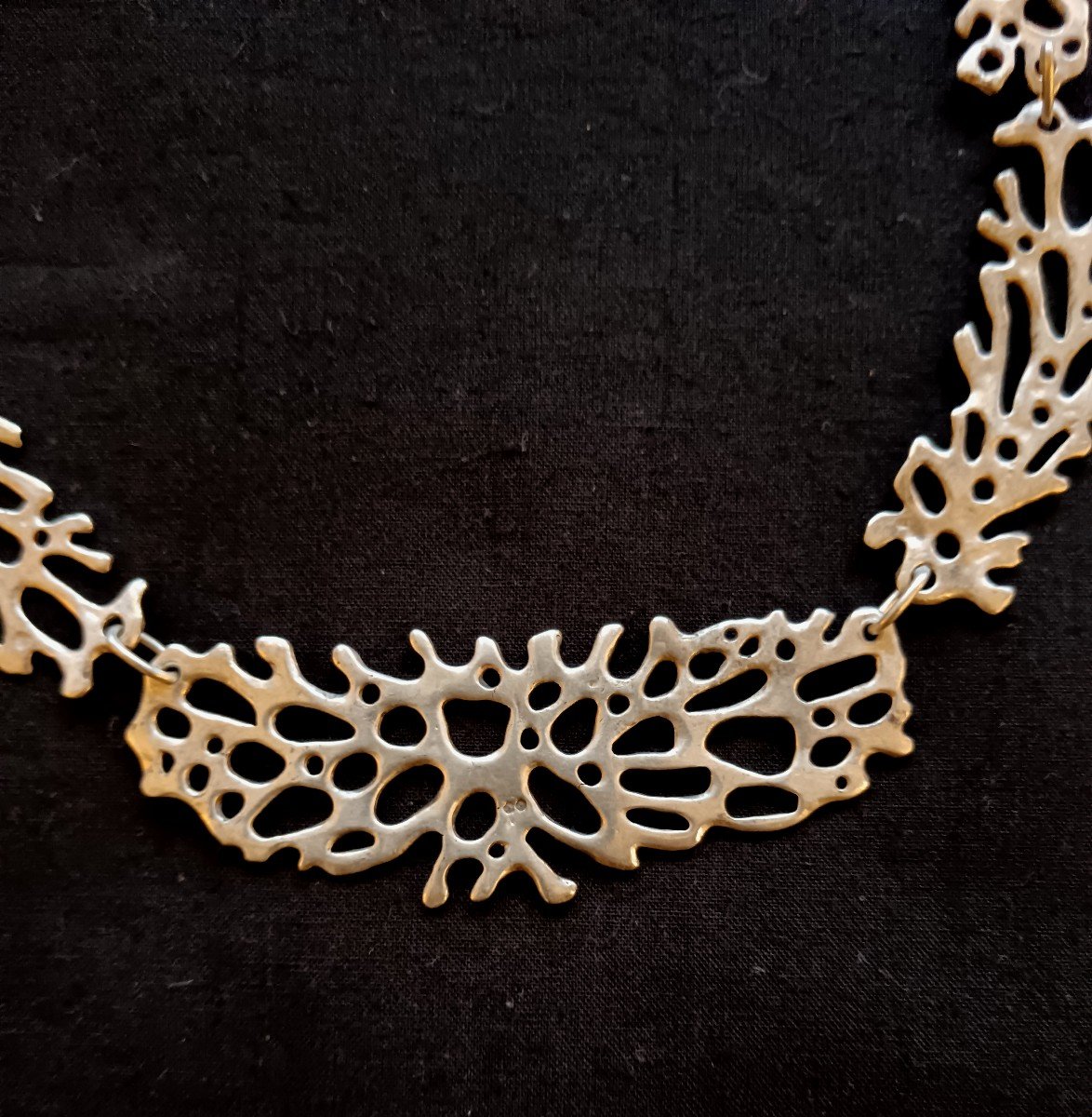 "grande Marée" Silver Necklace By Pierre Toulhoat-photo-2