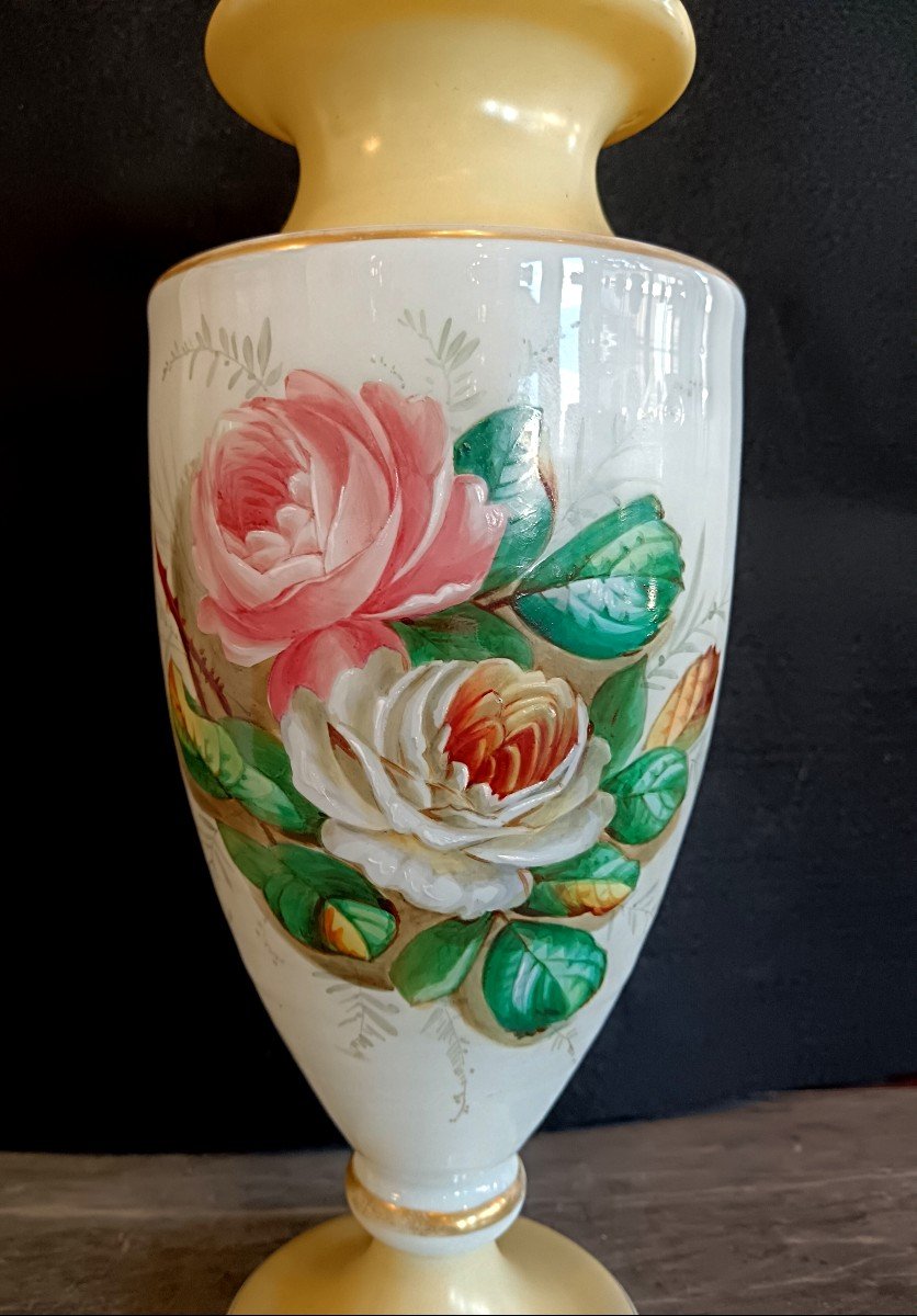 Paire de vases en opaline 19e siècle-photo-2