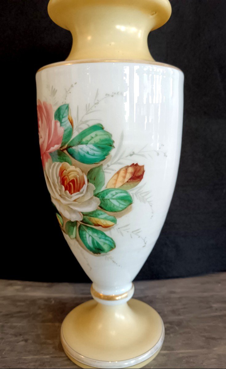 Pair Of 19th Century Opaline Vases-photo-4