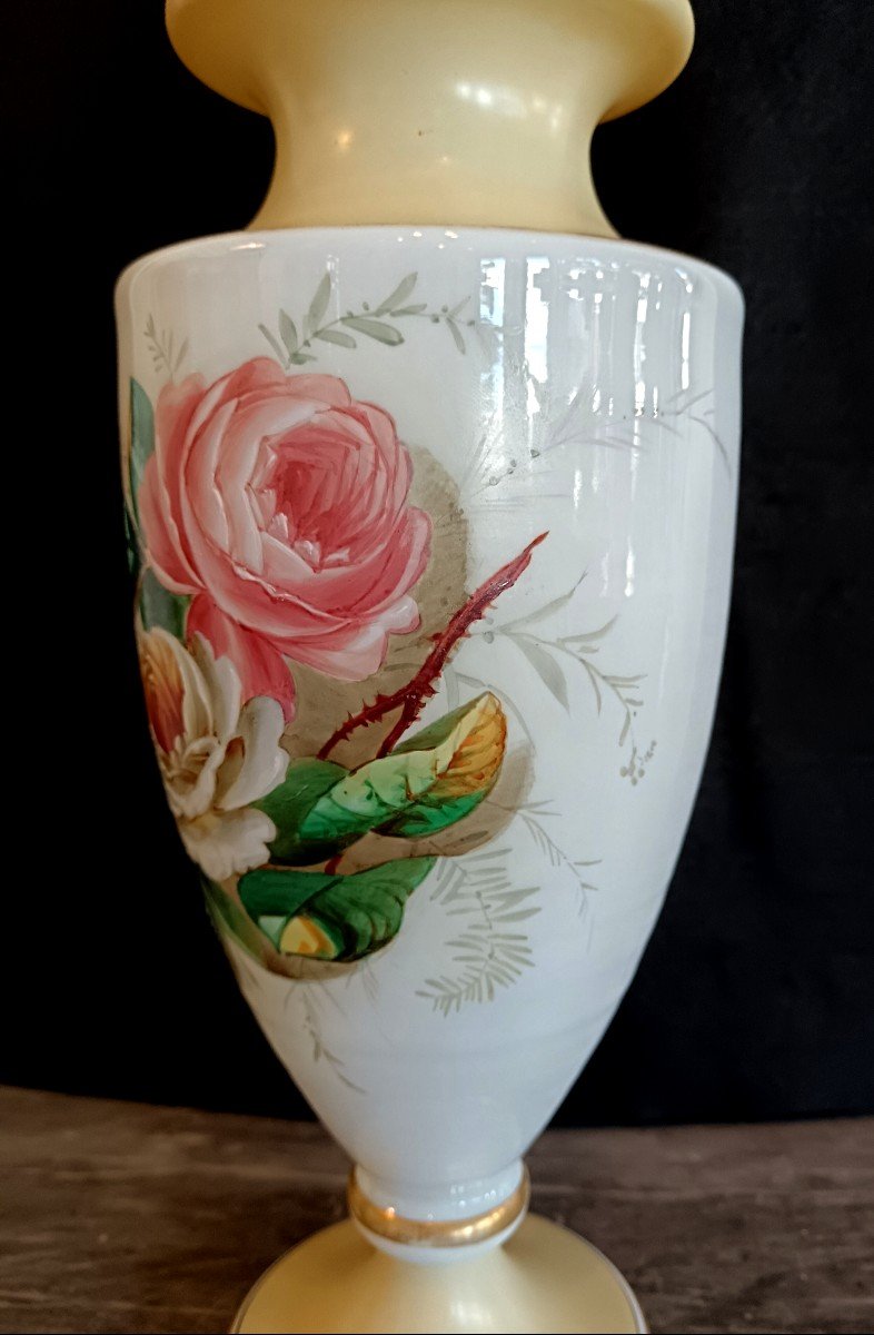 Paire de vases en opaline 19e siècle-photo-1