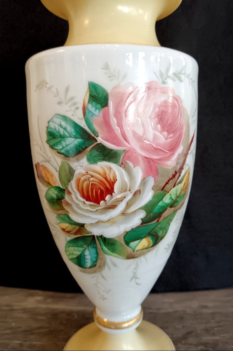 Paire de vases en opaline 19e siècle-photo-2