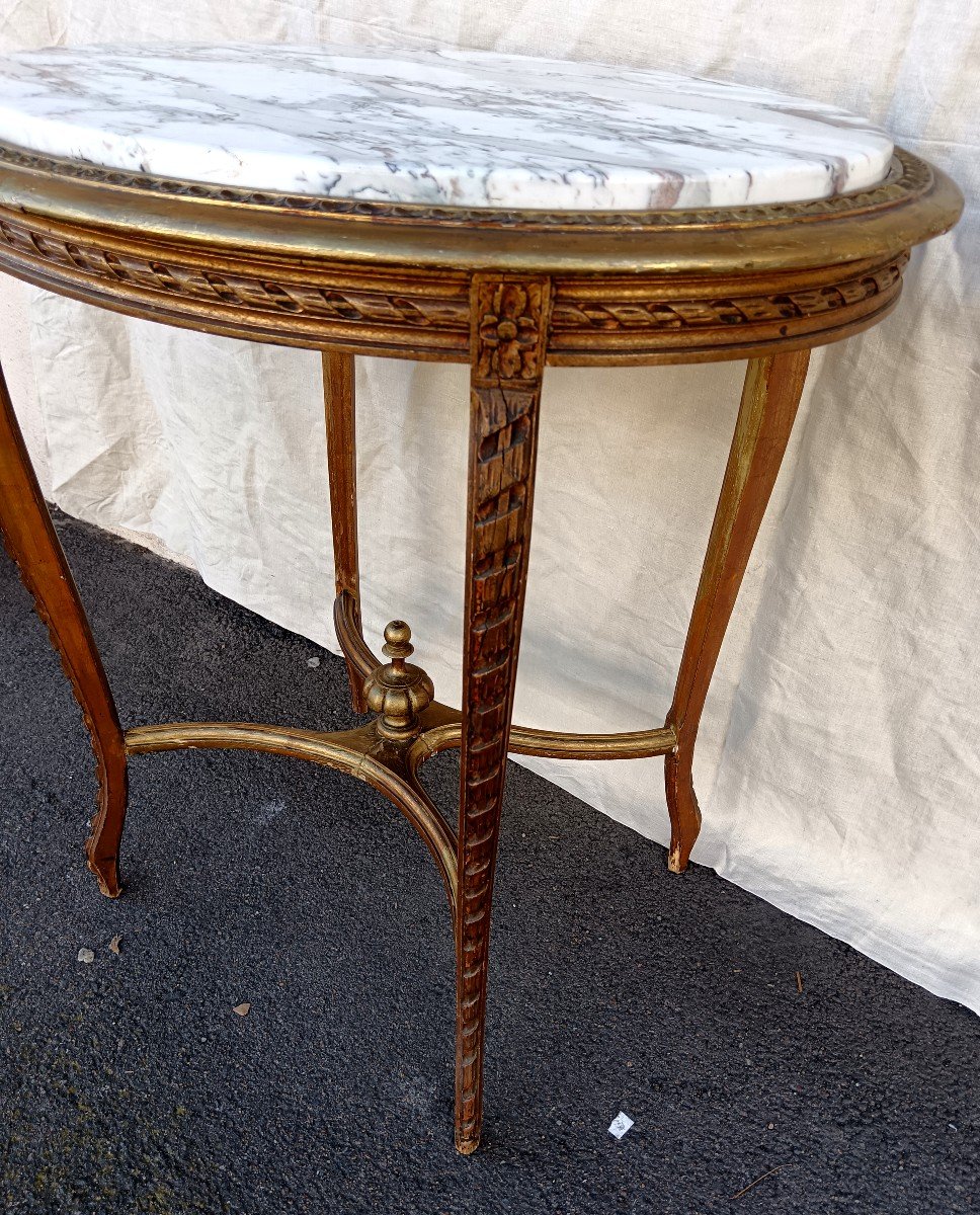 Gilded Wooden Coffee Table From The Early 20th Century-photo-2