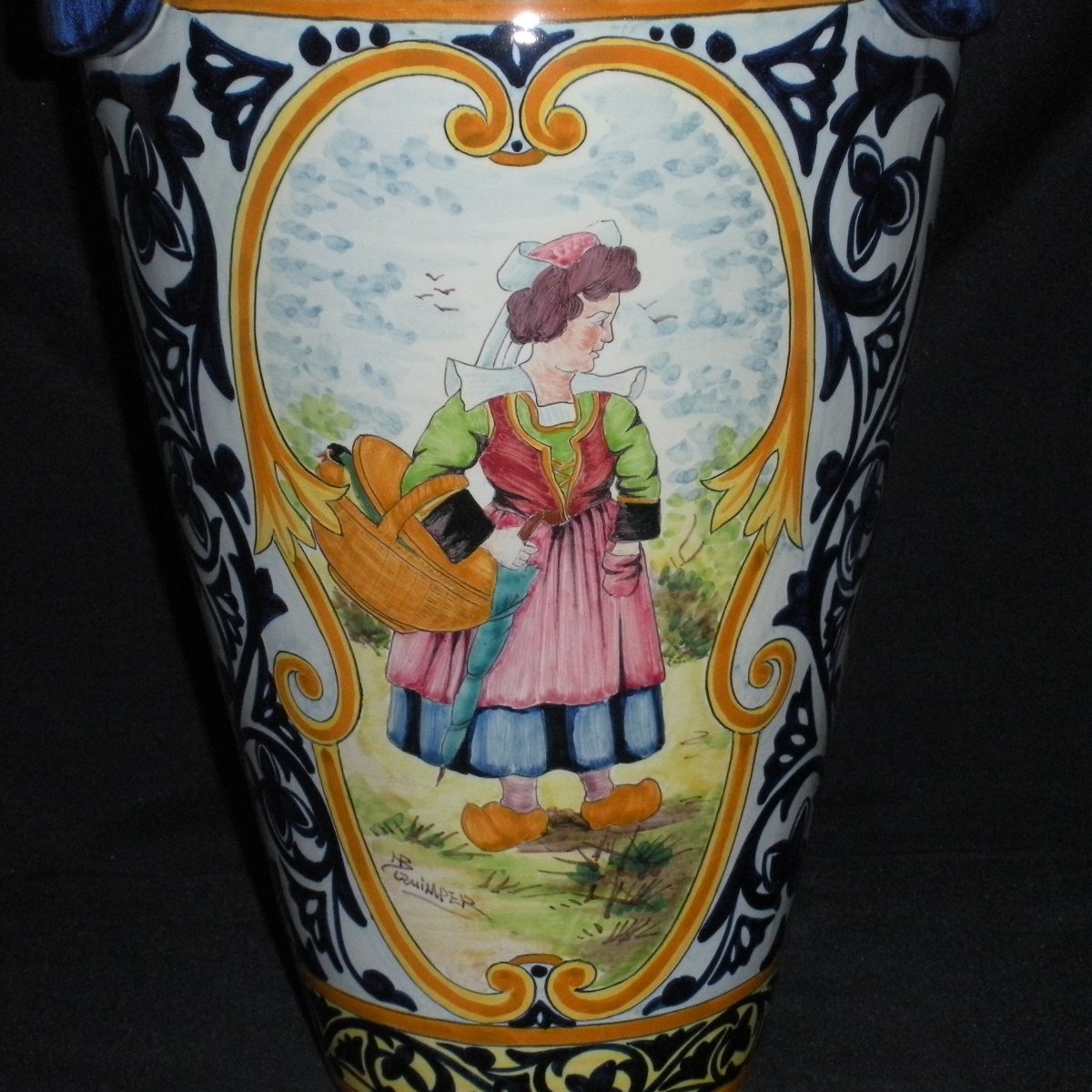 Large Vase Earthenware Quimper Henriot-photo-2