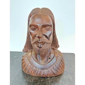 Buste Représentant Jésus Par Benoît Konongo