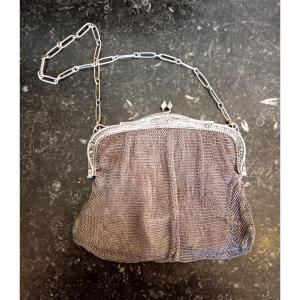 Evening Bag In Solid Silver 19th