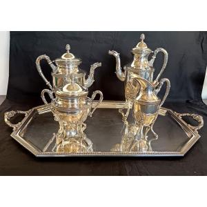 Empire Style Silver Metal Coffee And Tea Set