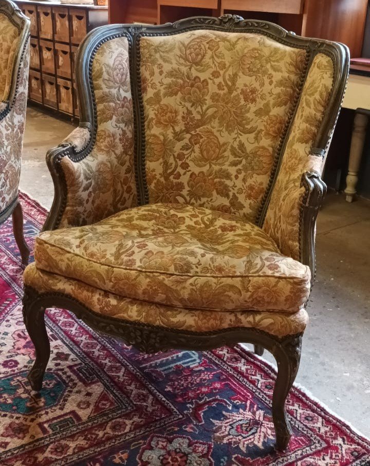 4 fauteuils "bergère" de style Louis XV -photo-2