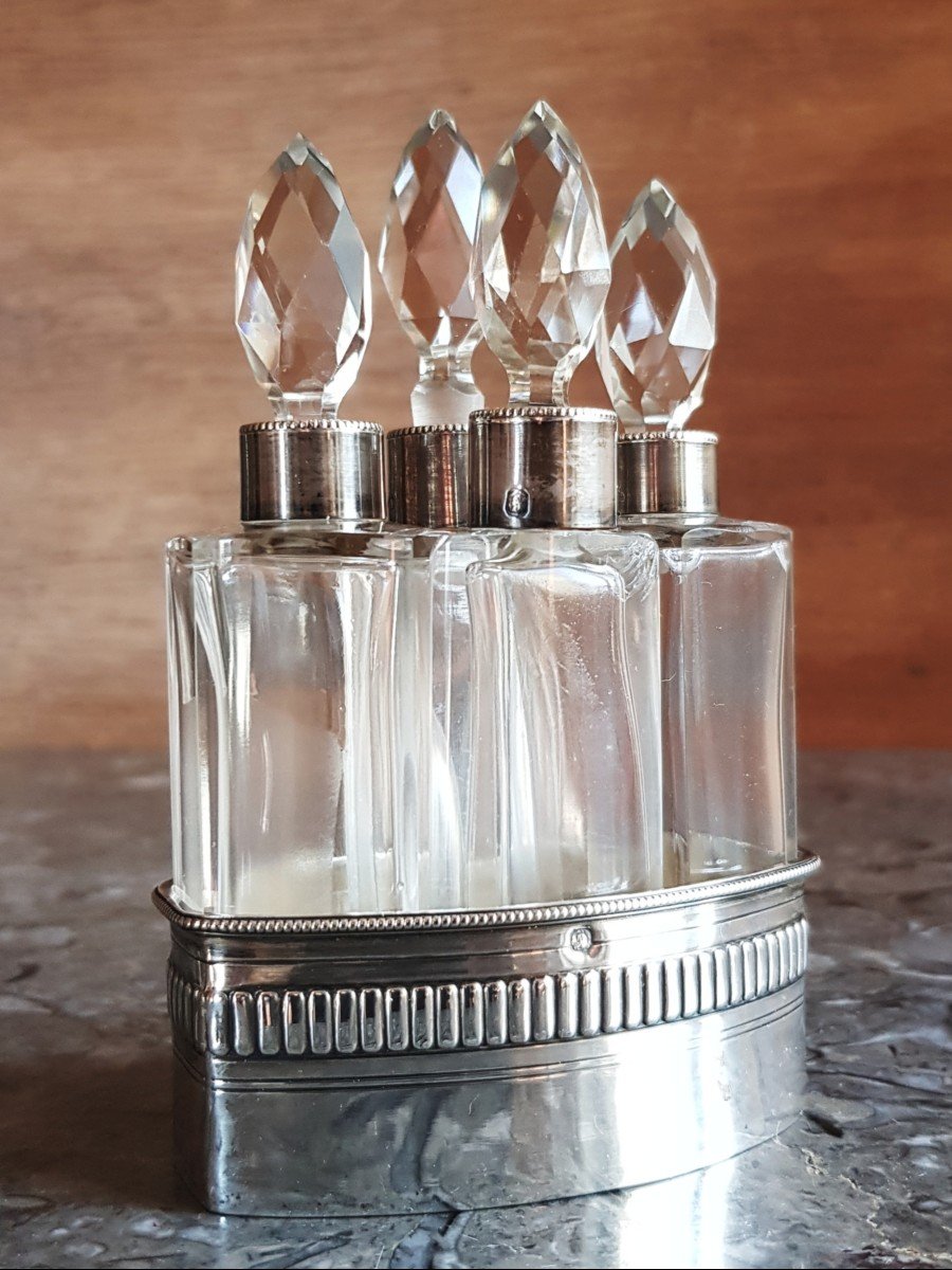 Perfumer's Kit Mounted In Silver.
