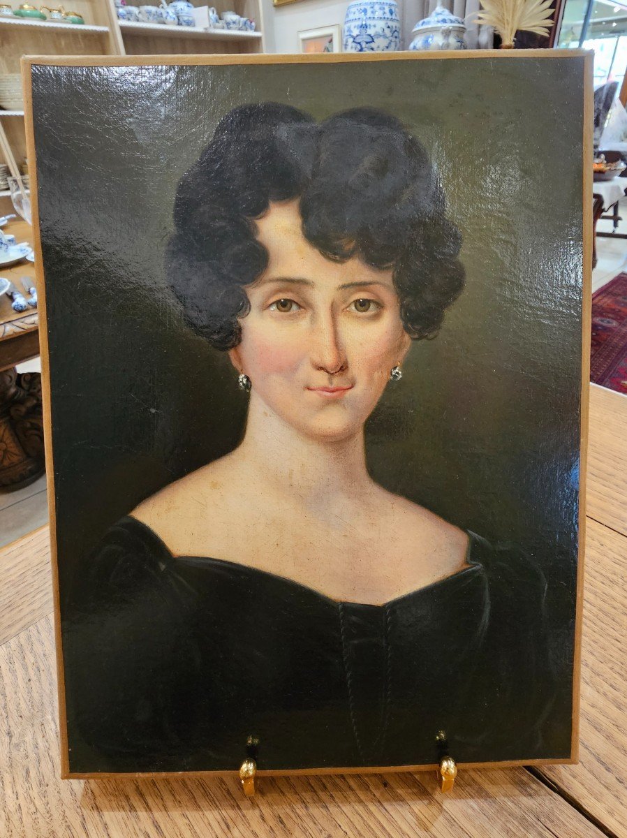 1960s Painting Portrait Of A Woman, 60s Lady