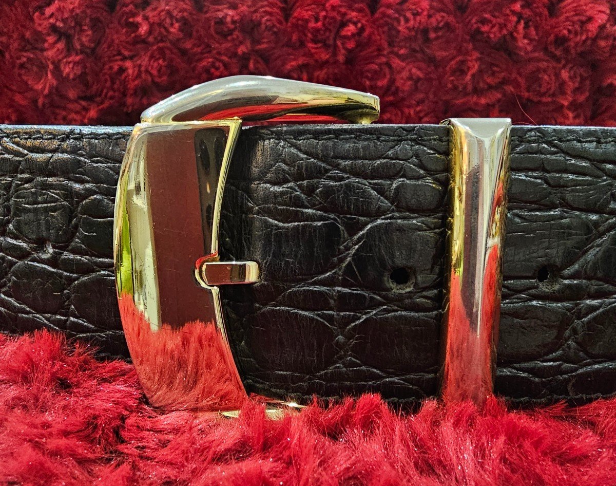 Gianni Versace. Vintage Leather Belt.-photo-3