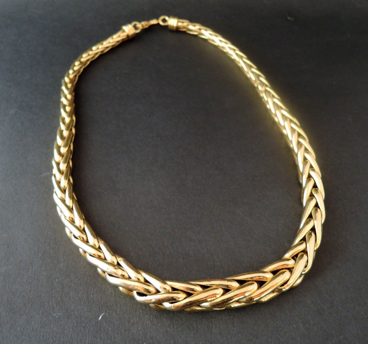 Collier Or 18k Maille Palmier.-photo-2