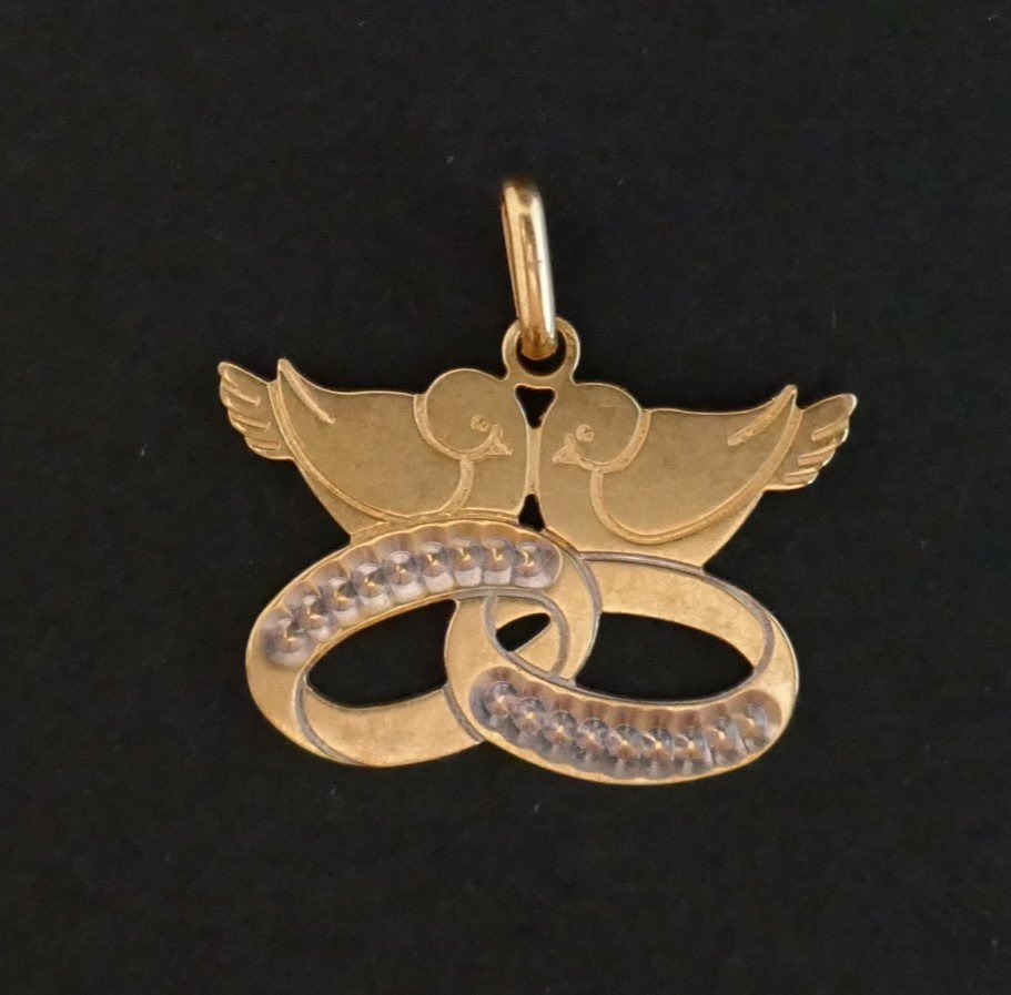 Birds Pendant, 18k Gold.-photo-3