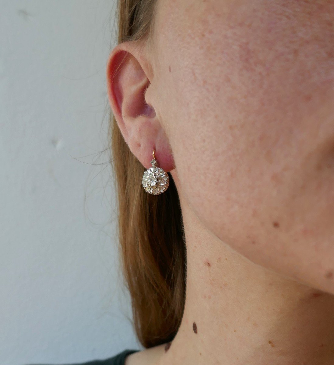 Diamond Sleeper Earrings.-photo-3