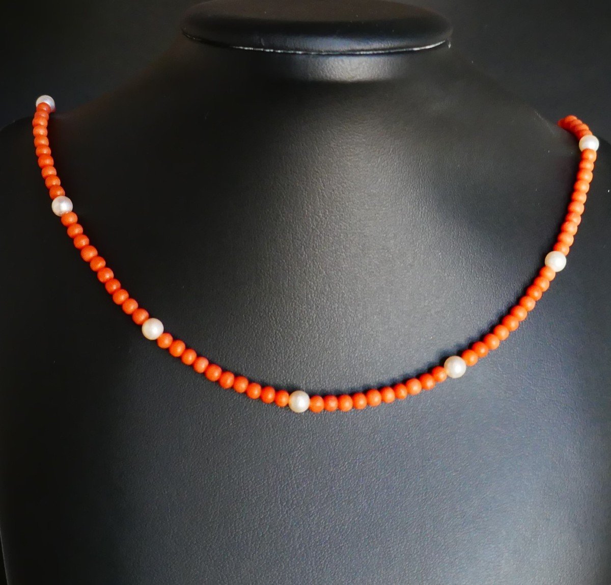 Coral And Pearl Necklace, 18-carat Gold Clasp.