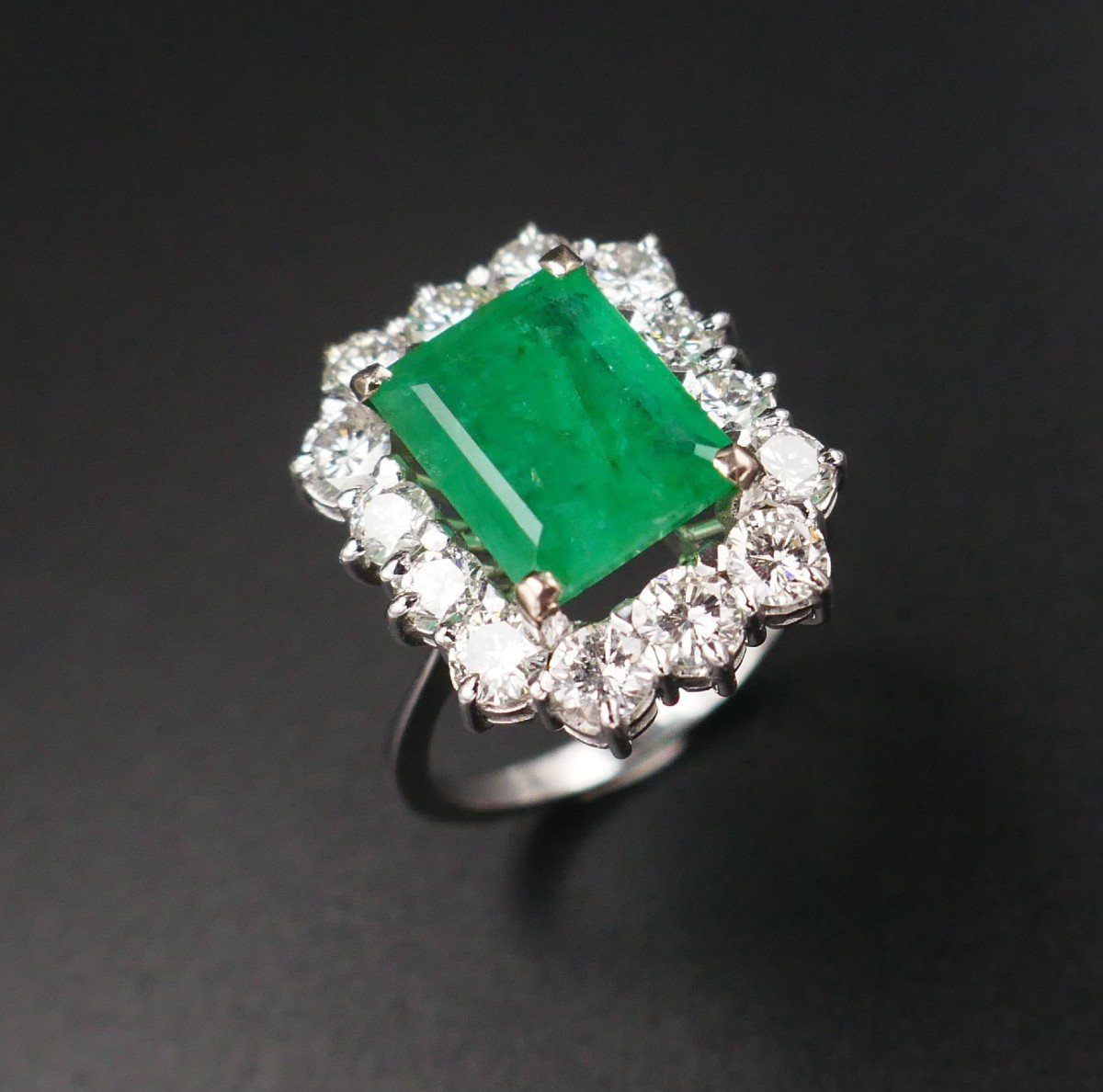 Emerald And Diamond Ring, Certificate.