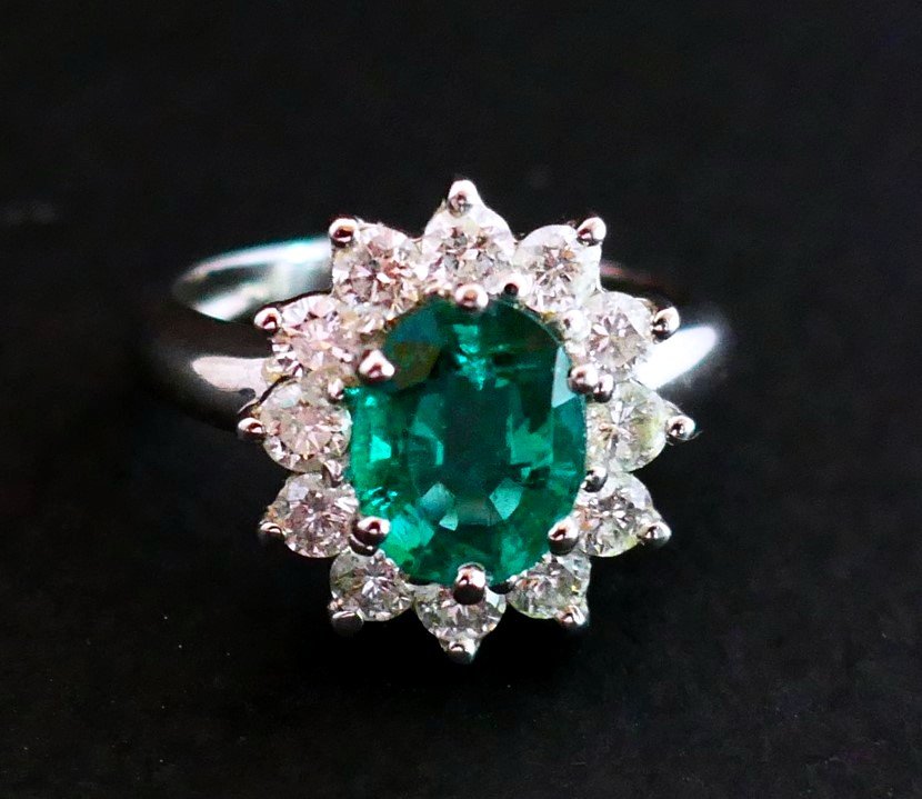 Emerald And Diamond Ring.