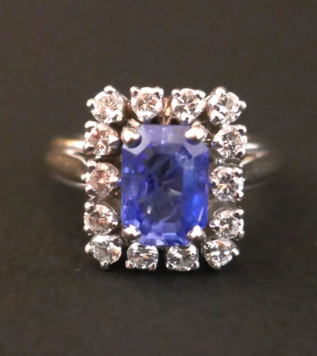 Ceylon Sapphire And Diamond Ring. Gold And Platinum.