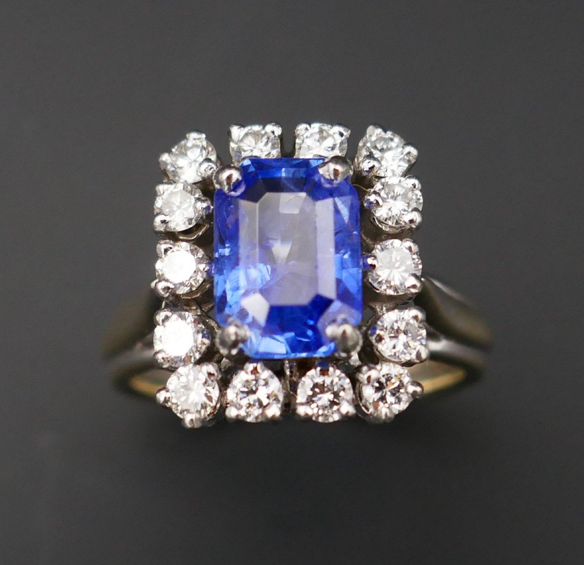 Ceylon Sapphire And Diamond Ring. Gold And Platinum.