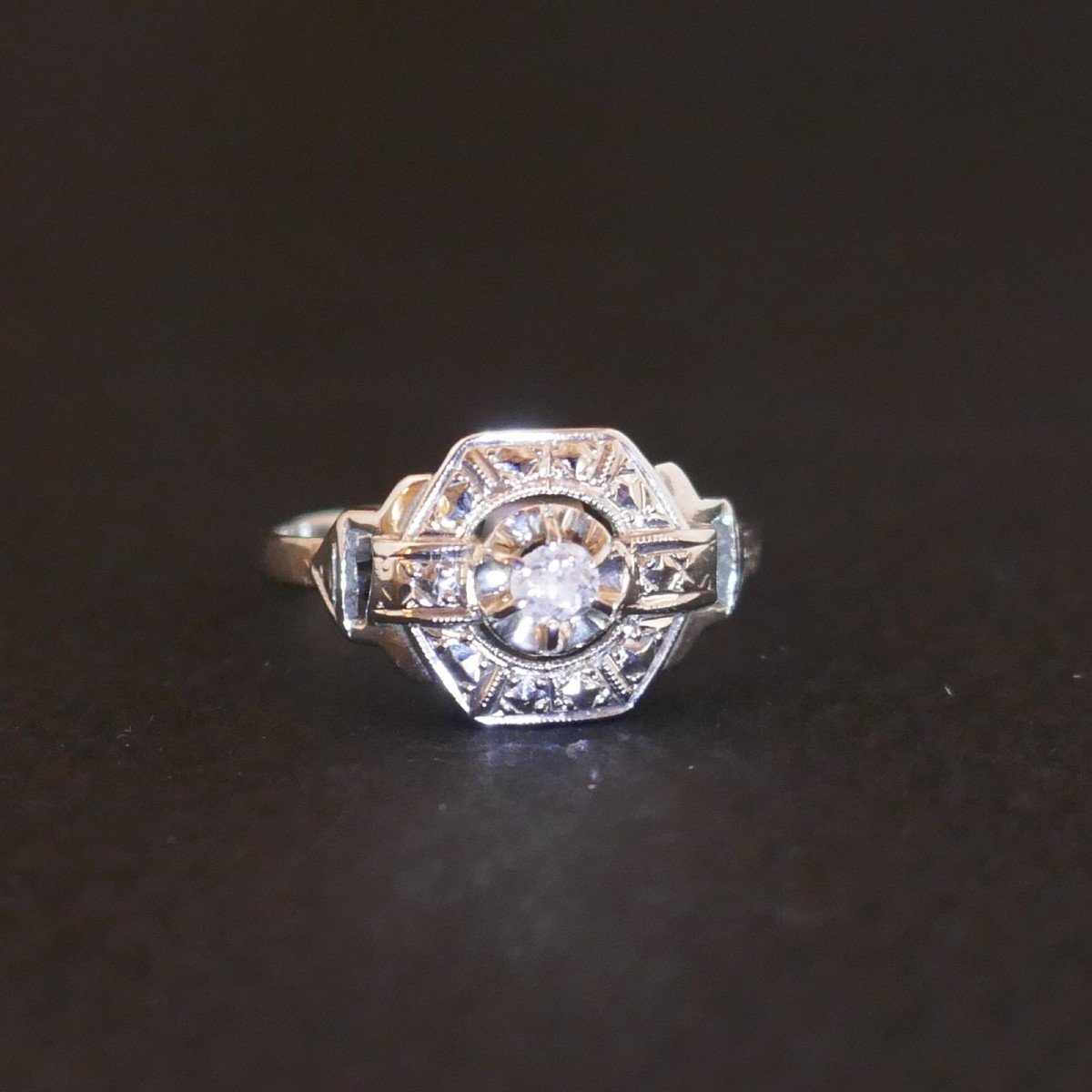 Art Deco Old Cut Diamond Ring.