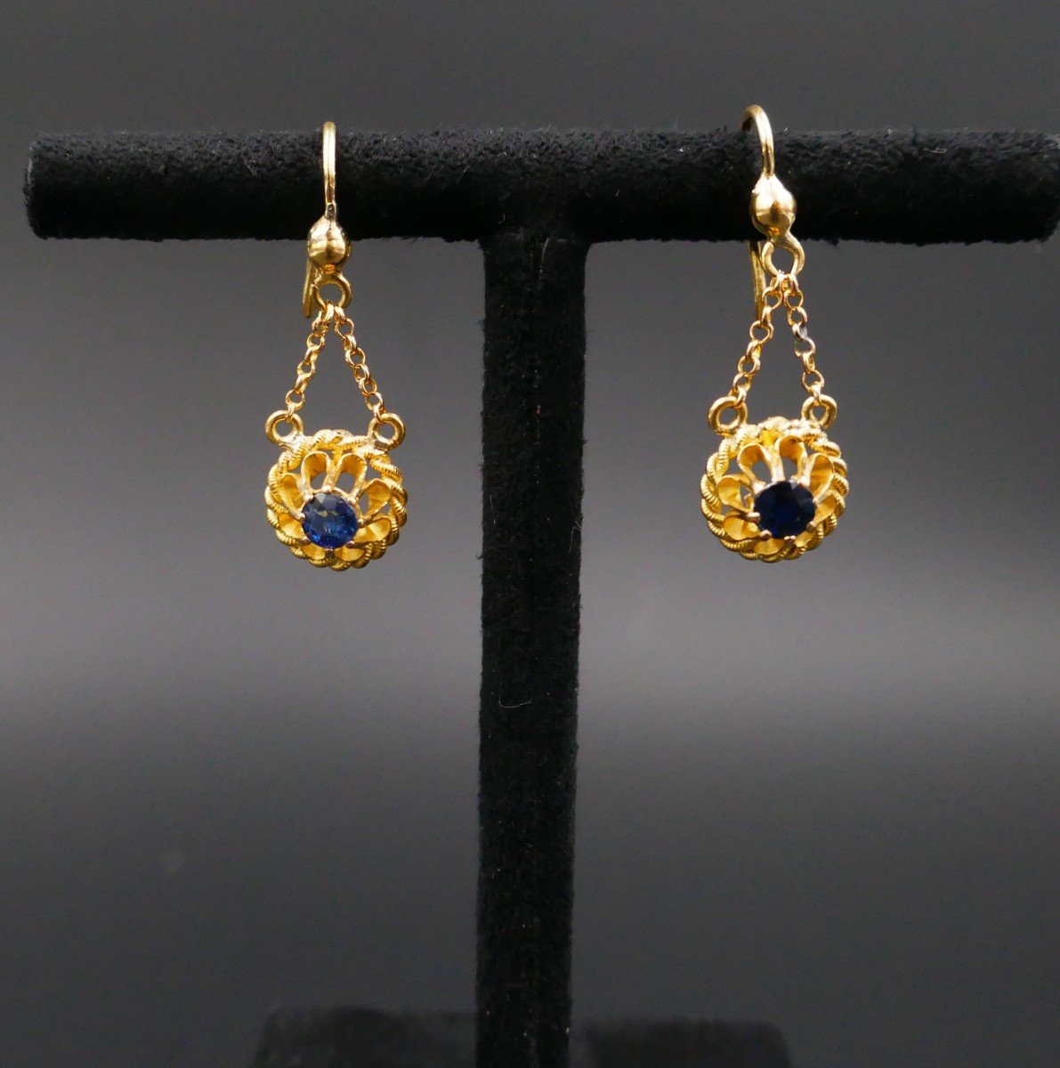 Sapphire Earrings, Gold 