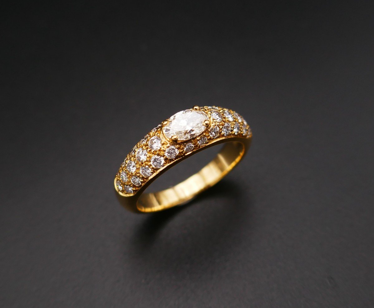 Boucheron Bague Axelle Diamants, Or Jaune 18 Carats.-photo-2