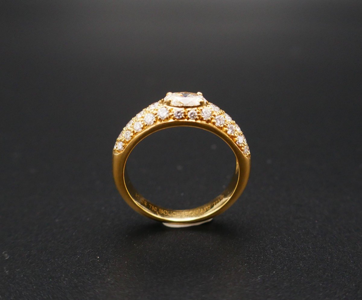 Boucheron Bague Axelle Diamants, Or Jaune 18 Carats.-photo-3