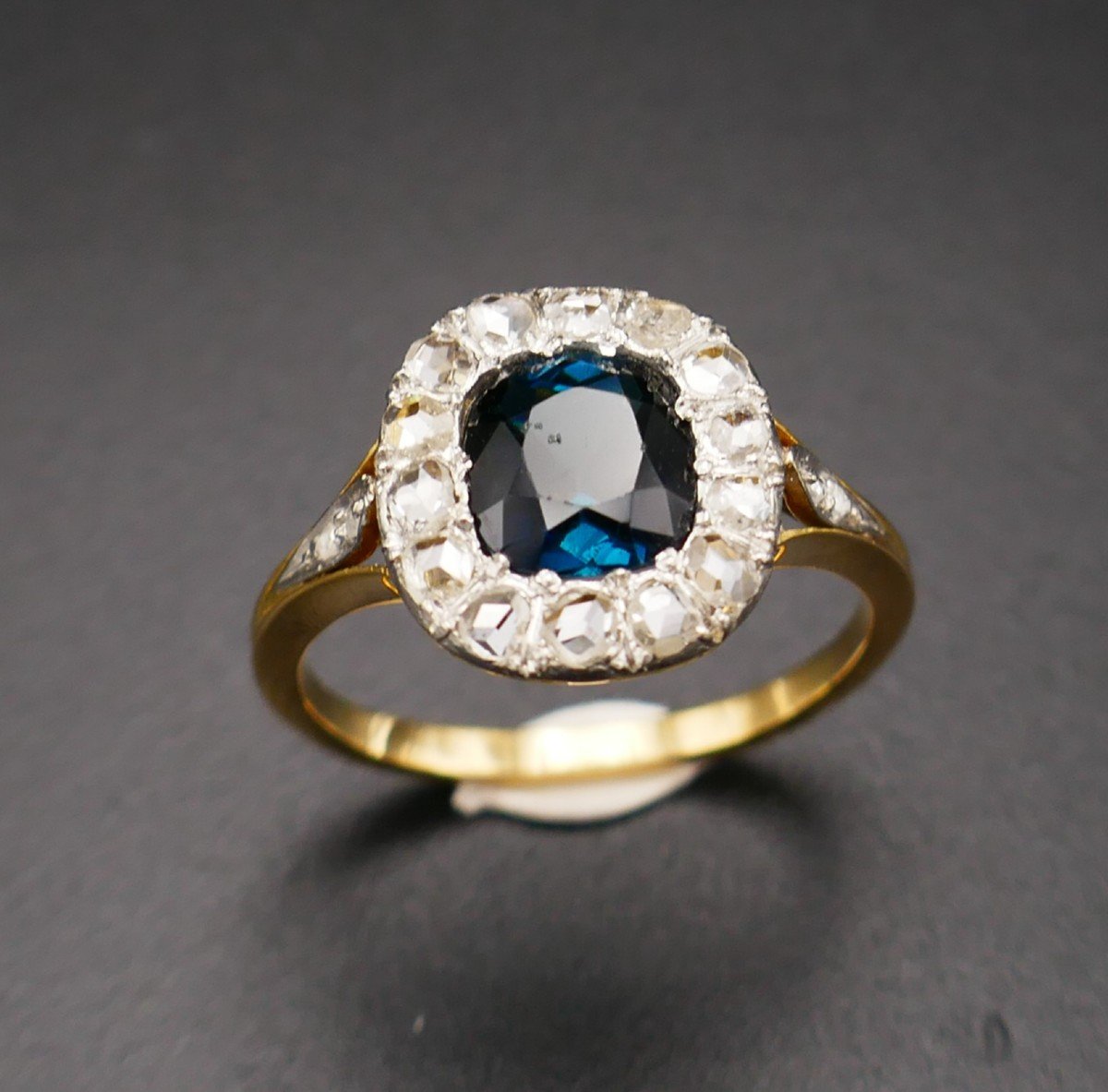 Antique Sapphire And Diamond Ring, Gold And Platinum.