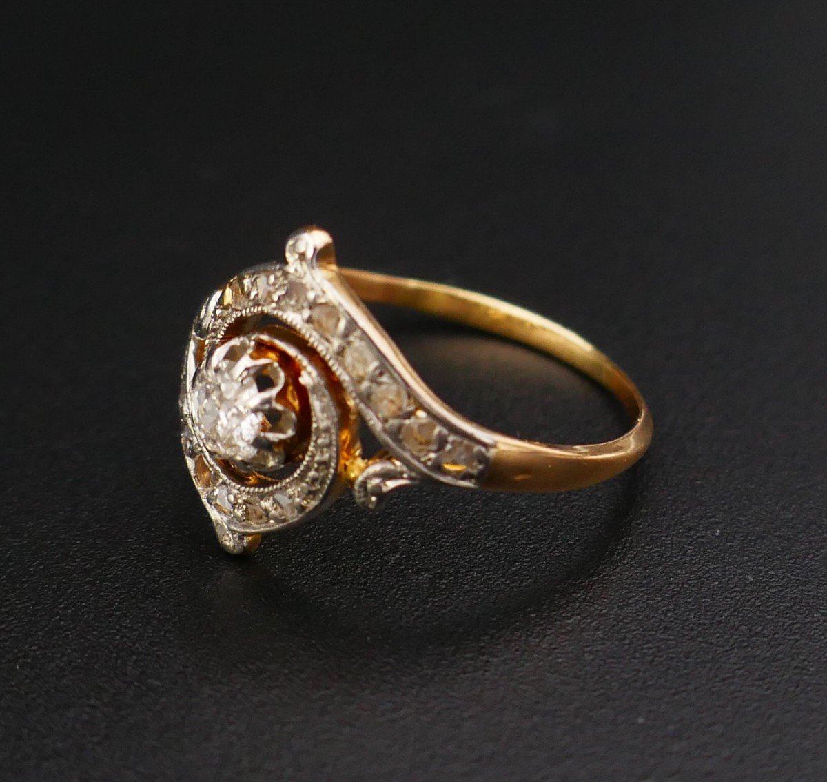 Art Nouveau Diamond Ring.-photo-3