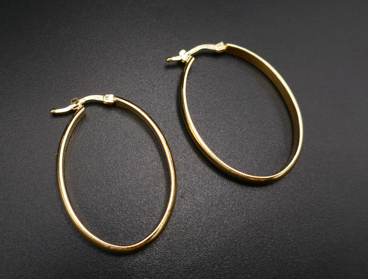 Large Hoop Earrings, 18k Yellow Gold.-photo-2