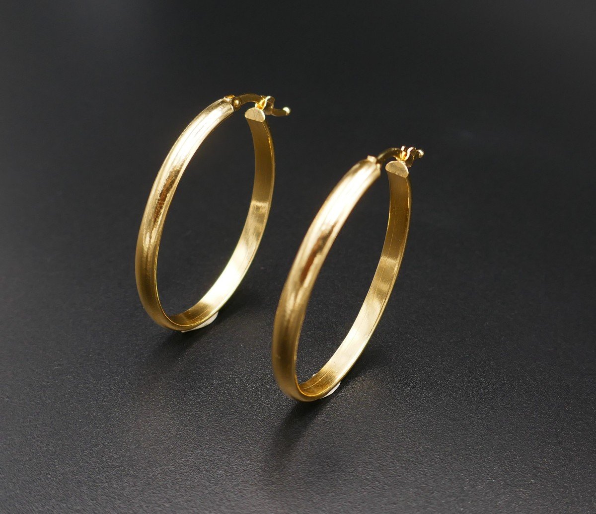 Large Hoop Earrings, 18k Yellow Gold.-photo-3