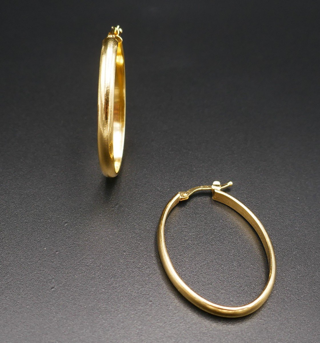 Large Hoop Earrings, 18k Yellow Gold.-photo-4