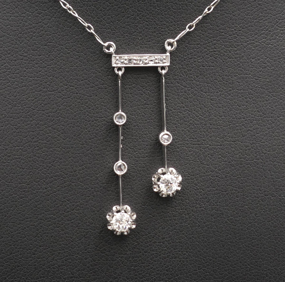 Diamond Negligee Necklace, Platinum.-photo-3