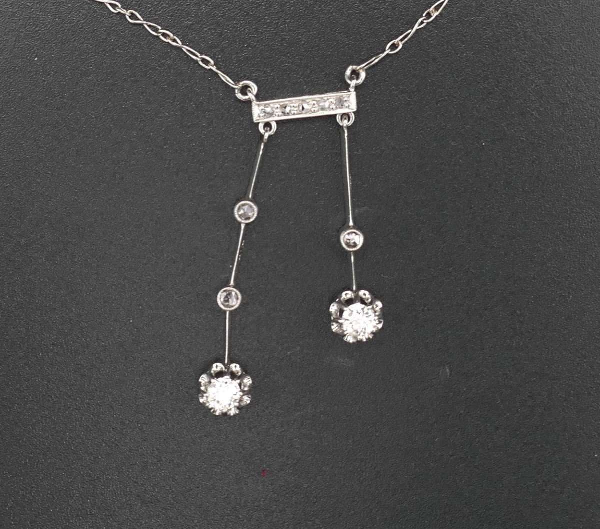 Diamond Negligee Necklace, Platinum.-photo-4