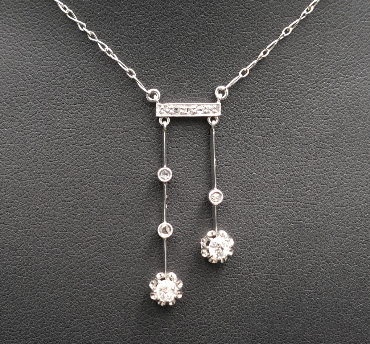 Diamond Negligee Necklace, Platinum.