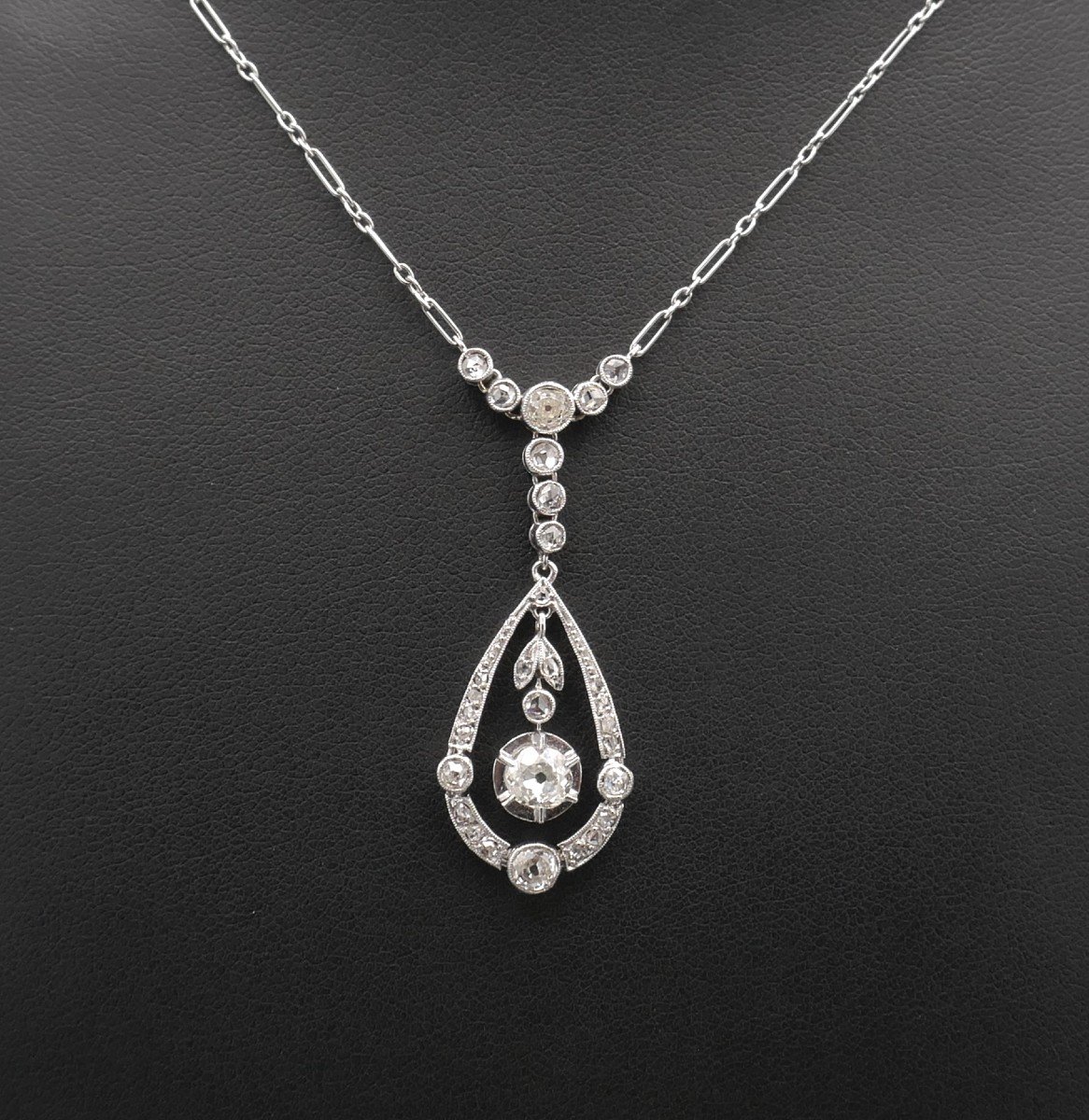 Diamond Pendant Necklace, Circa 1910.-photo-3