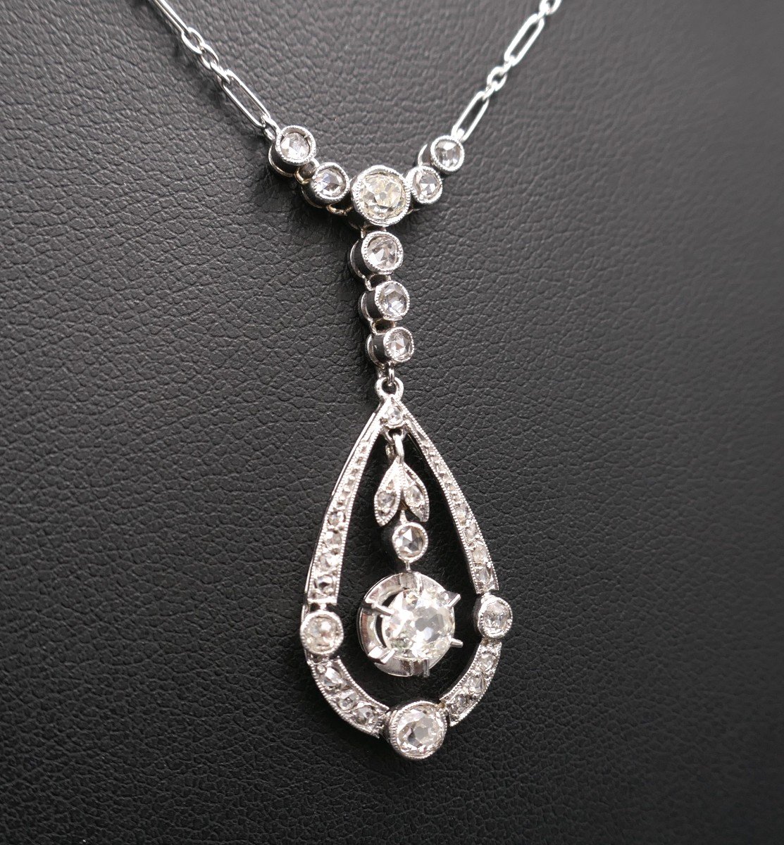 Diamond Pendant Necklace, Circa 1910.